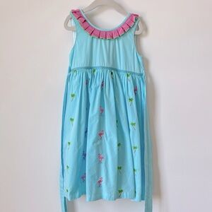 Cotton Kids Blue Flamingo Dress
